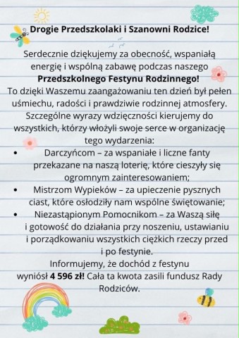 Podsumowanie festynu'2026